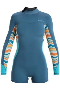 Roxy - Swell Series 2/2 Springsuit Longarm Shorty Backzip Combinaison Néoprène Femmes